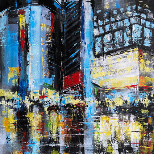 Night city 4 by Volodymyr (Vladimir) Nezdiimynoha (Nezdiymynoga), Painting for Sale on Singulart