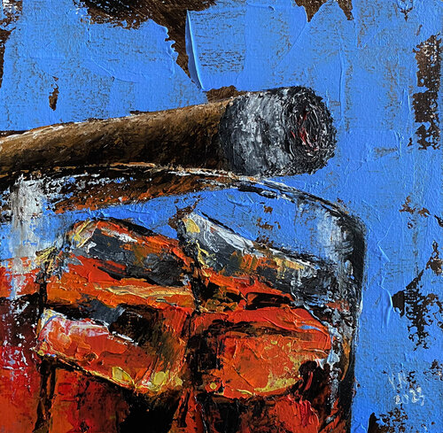 Whiskey and cigar 9 par Volodymyr (Vladimir) Nezdiimynoha (Nezdiymynoga), Peinture en vente sur Singulart