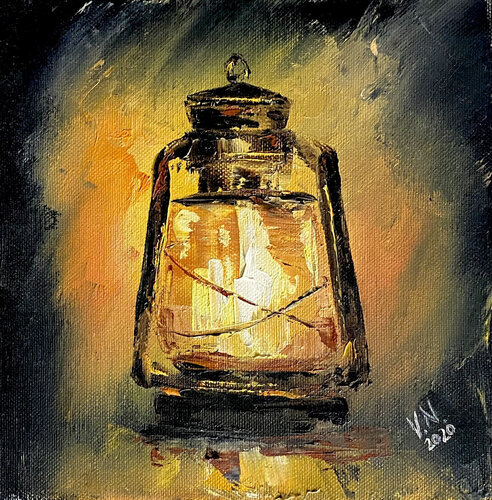 Old lamp par Volodymyr (Vladimir) Nezdiimynoha (Nezdiymynoga), Peinture en vente sur Singulart