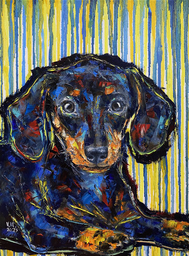 Dachshund par Volodymyr (Vladimir) Nezdiimynoha (Nezdiymynoga), Peinture en vente sur Singulart