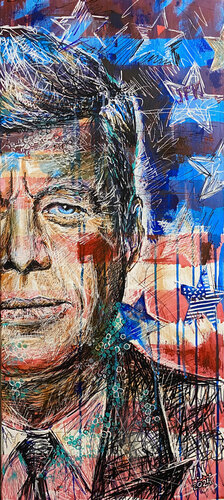John F. Kennedy by Volodymyr (Vladimir) Nezdiimynoha (Nezdiymynoga), Painting for Sale on Singulart