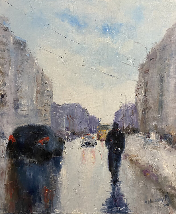 City after rain Volodymyr (Vladimir) Nezdiimynoha (Nezdiymynoga)