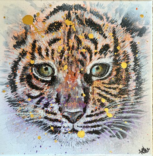 Panthera Tigris Baby par Rosie Tretter, Peinture en vente sur Singulart
