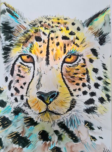 Gepard van Rosie Tretter, Schilderij te koop op Singulart
