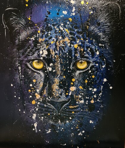 Panthera Pardus Black by Rosie Tretter, Painting for Sale on Singulart