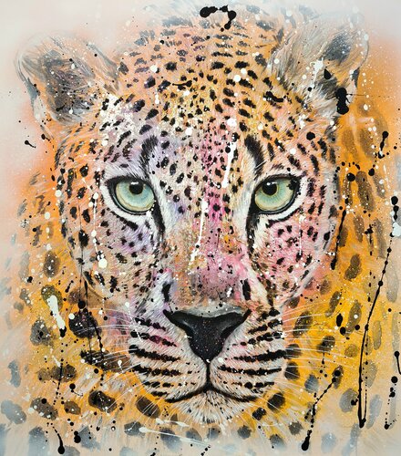 Panthera Pardus white van Rosie Tretter, Schilderij te koop op Singulart