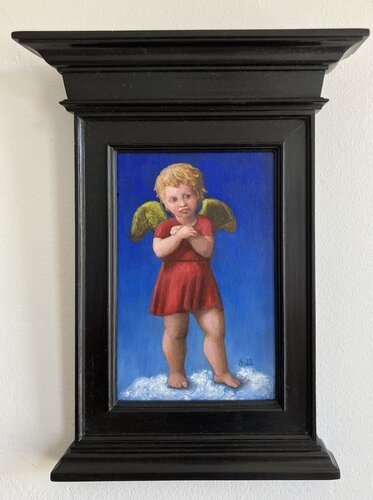 Angel with red frock von Ulrika Westerberg, Malerei kaufen auf Singulart