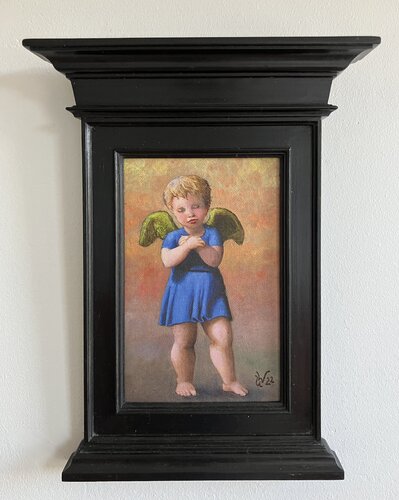 Angel with blue frock von Ulrika Westerberg, Malerei kaufen auf Singulart