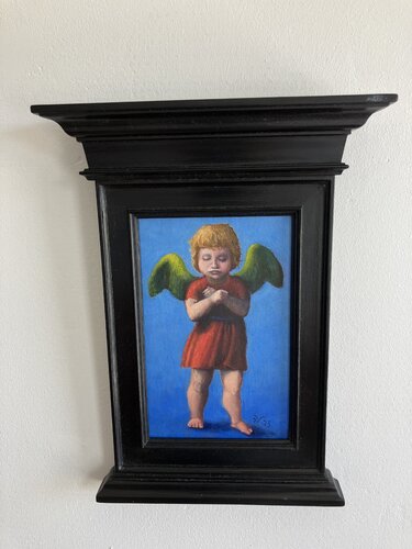 Angel with red frock 2 von Ulrika Westerberg, Malerei kaufen auf Singulart