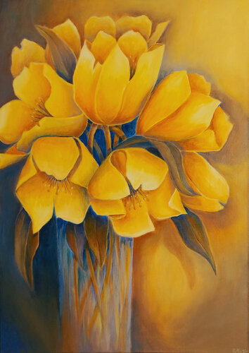 Gelbe Tulpen van Ewa Martens, Schilderij te koop op Singulart