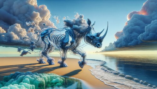 Rhinocéros par Frédéric guennal, Digital en vente sur Singulart