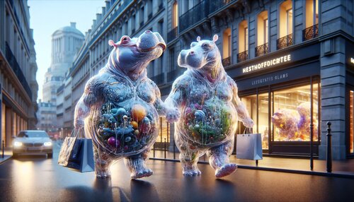 Shopping in Paris 01 van Frédéric guennal, Digitaal te koop op Singulart