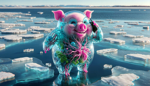 Cochon polaire. Guennal X AI par Frédéric guennal, Digital en vente sur Singulart