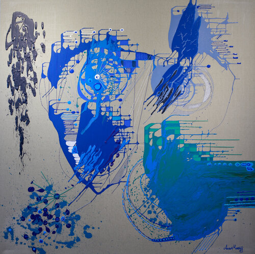BLU #9 Somewhere in Space di Andrea Moring, Pittura in vendita su Singulart