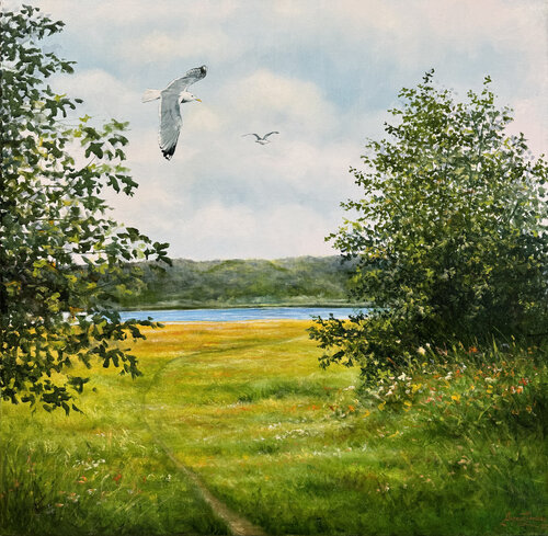 The seagulls par Magnus Larsson, Peinture en vente sur Singulart