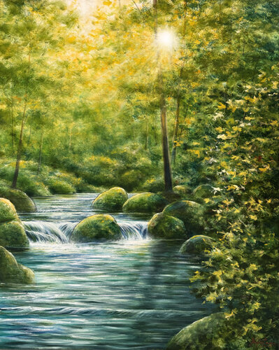 Forest stream de Magnus Larsson, Pintura a la venta en Singulart