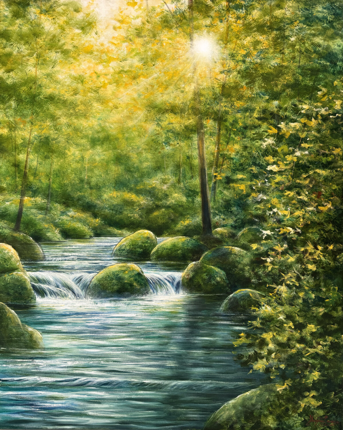 Forest stream Magnus Larsson Original painting for sale