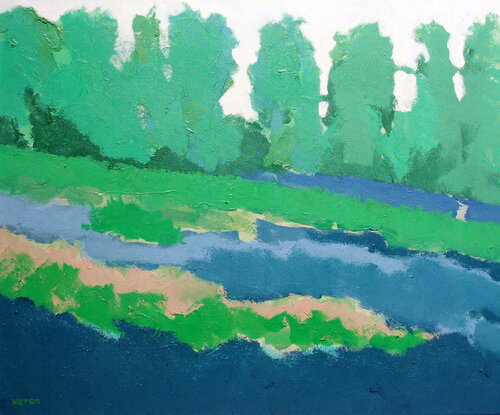 Landscape In Rich Colours van Weronika Raczynska, Schilderij te koop op Singulart