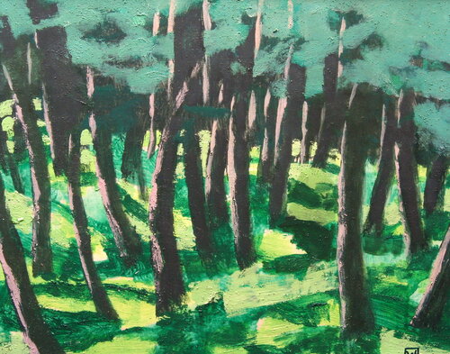 Lights In The Forest von Weronika Raczynska, Malerei kaufen auf Singulart