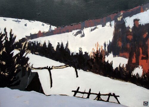 Winter - The Beginning Of The Night von Weronika Raczynska, Malerei kaufen auf Singulart