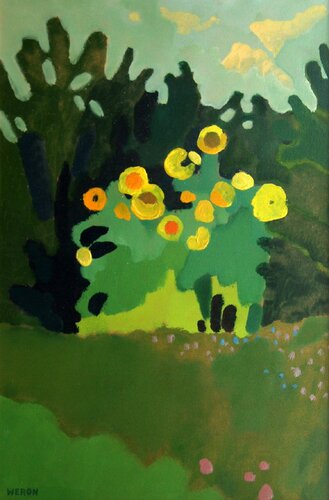 Hidden Sunflowers by Weronika Raczynska, Painting for Sale on Singulart