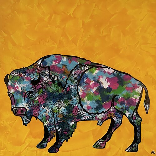 Bison, The Giver Act 3 von Amogh Katyayan, Malerei kaufen auf Singulart