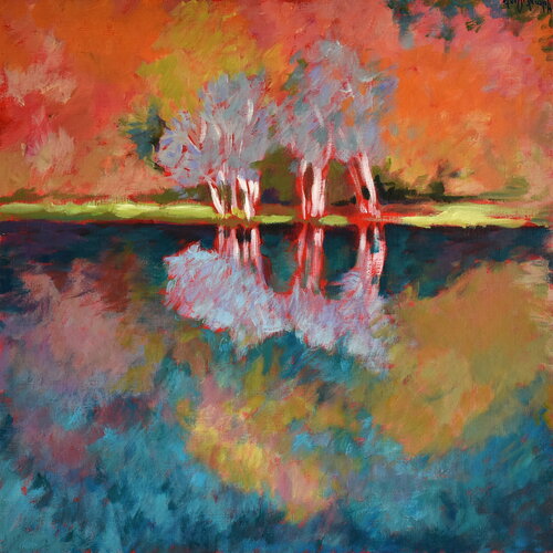 Les bouleaux van Anne-Marie Molénat-Ponté, Schilderij te koop op Singulart