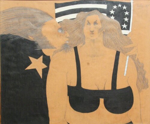 Flag di Ramon Santiago, Opera su carta in vendita su Singulart