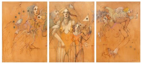 Past, Present and Future di Ramon Santiago, Pittura in vendita su Singulart
