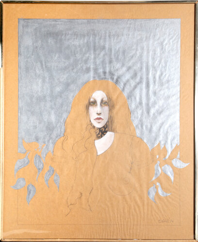 Portrait of a Woman by Ramon Santiago, Work on Paper for Sale on Singulart