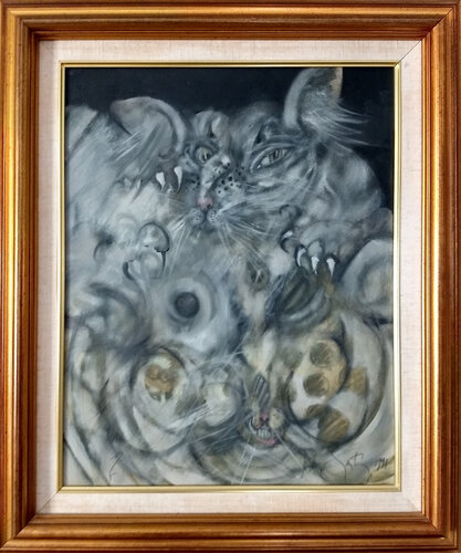 My Two Cats by Ramon Santiago, Painting for Sale on Singulart