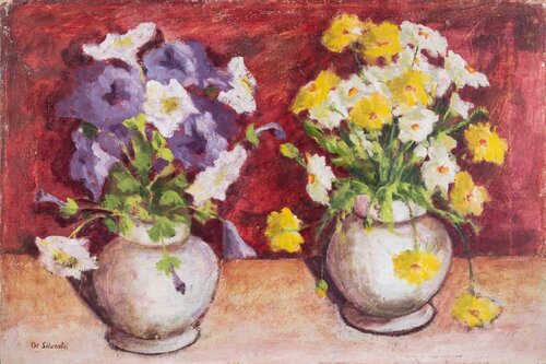 Vase of Flowers van Unknown Artist, Schilderij te koop op Singulart