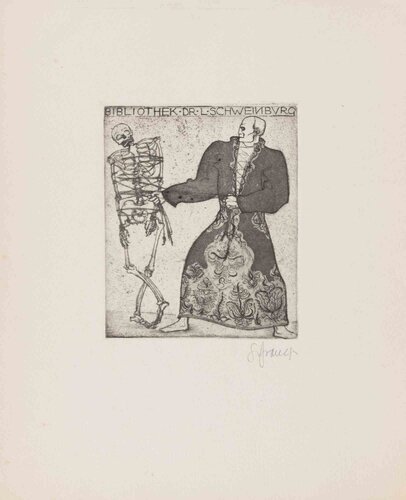 Ex Libris Bibliothek dr. L. Schweinburg van Unknown Artist, Afdruk te koop op Singulart