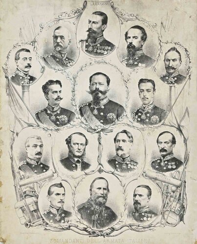  Portrait of Vittorio Emanuele II and his Generals by Unknown Artist, Print for Sale on Singulart