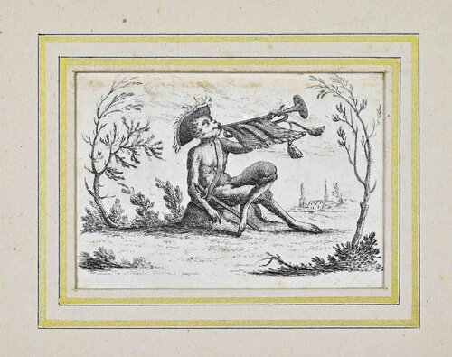 Monkey Playing the Trumpet par Unknown Artist, Édition en vente sur Singulart
