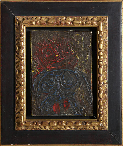 Deux Visages en Rouge et Bleu by Unknown Artist, 絵画 for Sale on Singulart