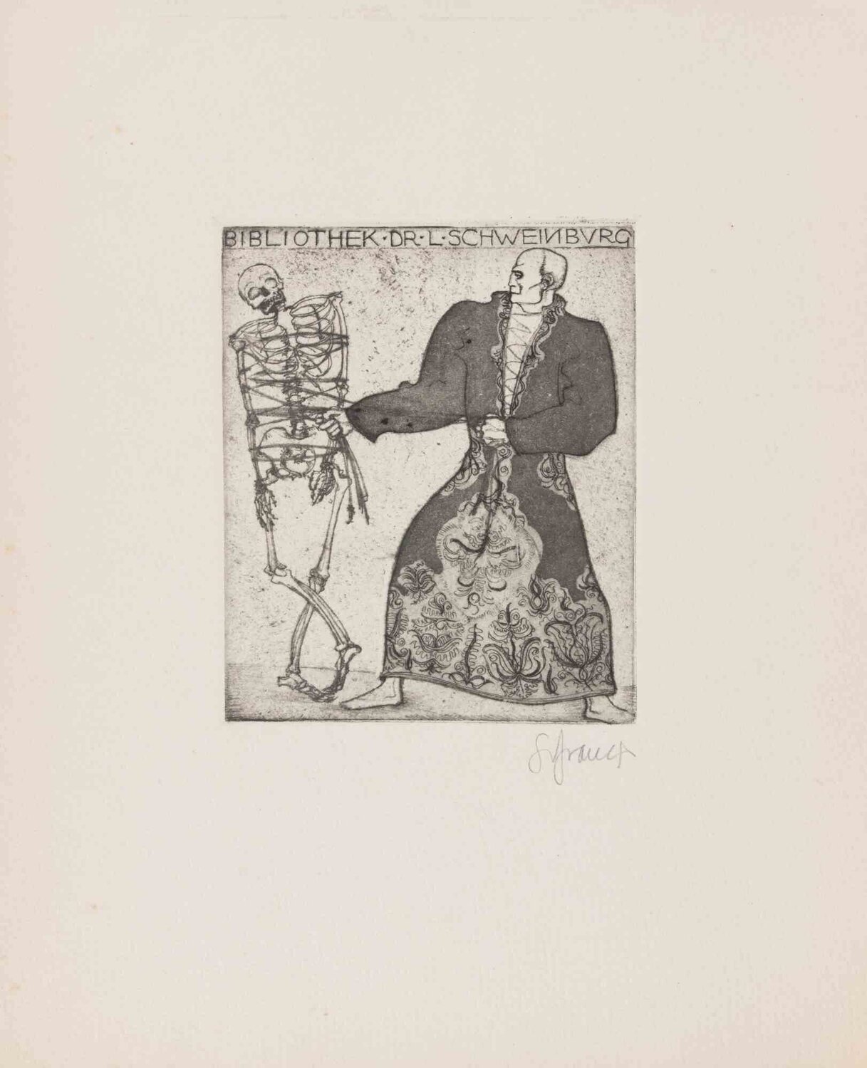 Ex Libris Bibliothek dr. L. Schweinburg Unknown Artist