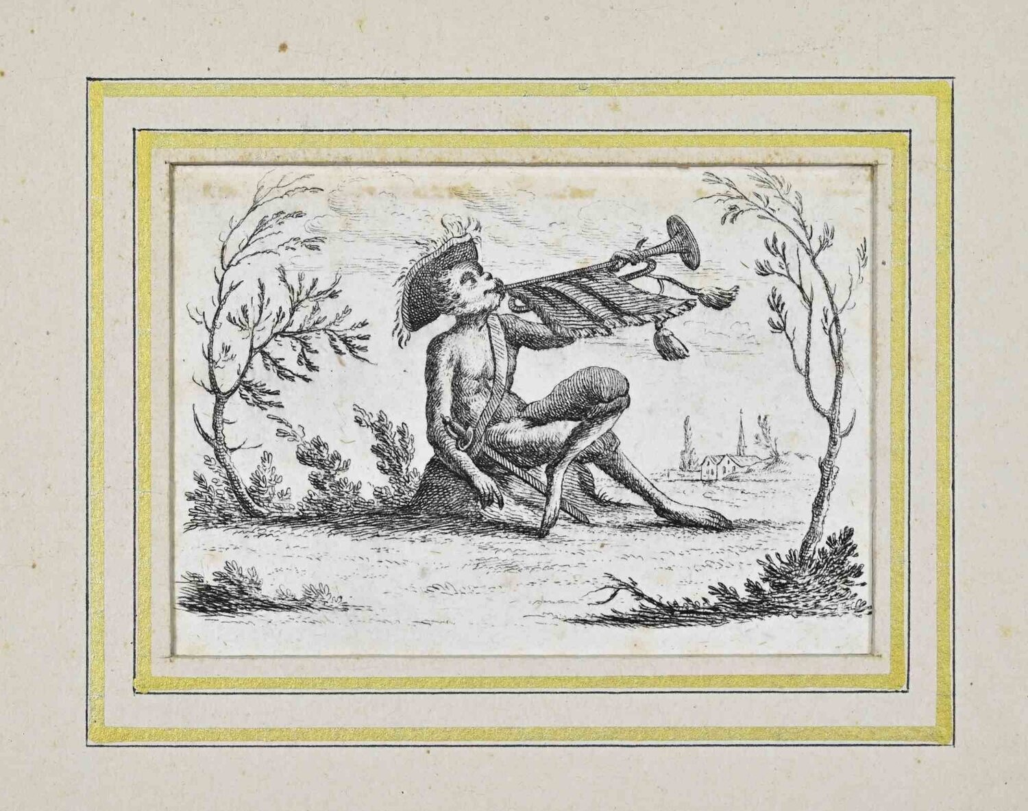 Monkey Playing the Trumpet Unknown Artist