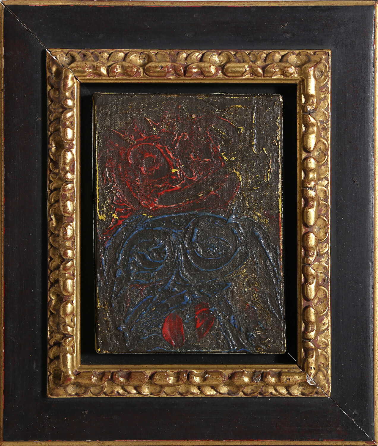 Deux Visages en Rouge et Bleu Unknown Artist Original painting for sale