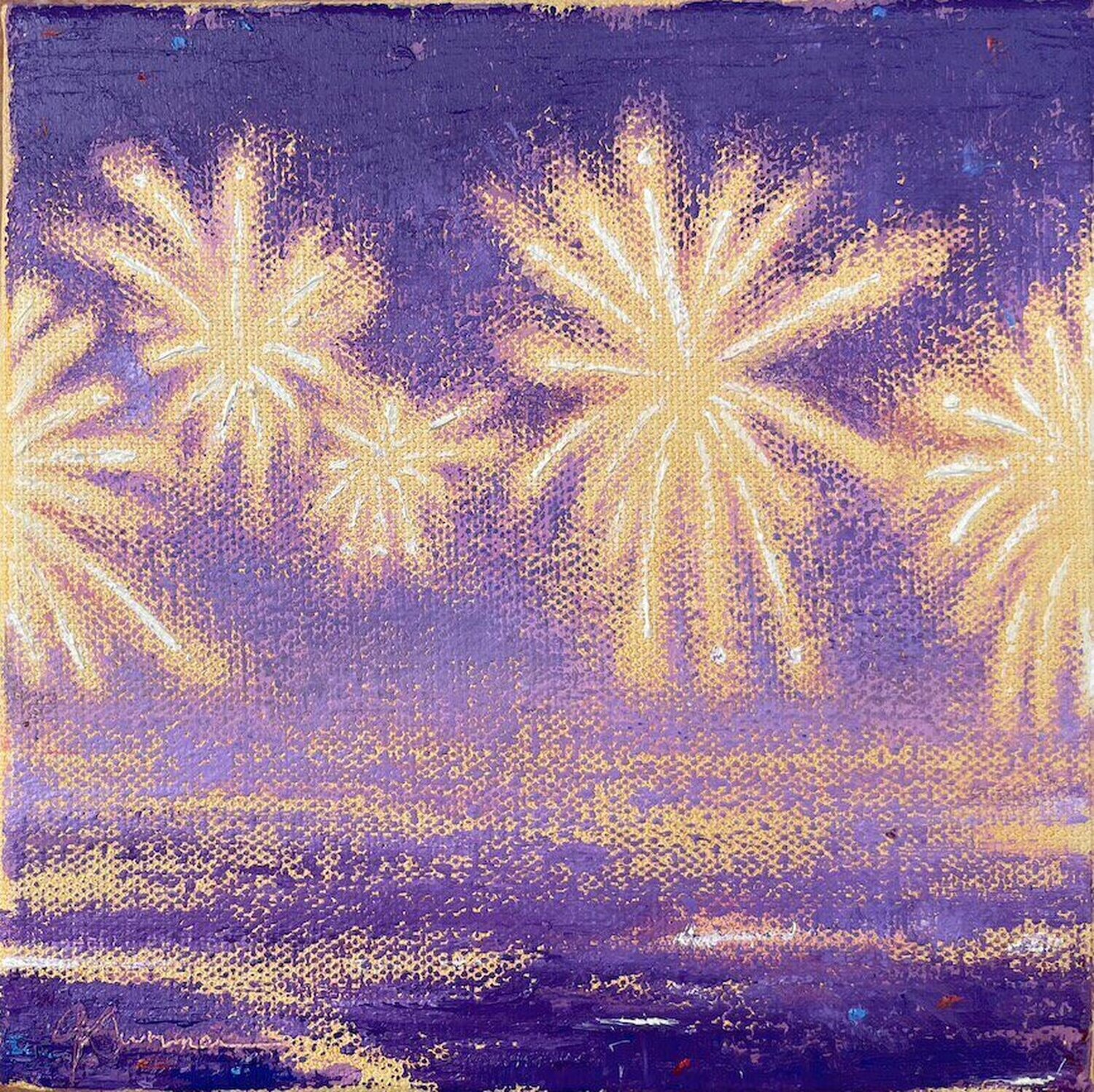 A Little Celebration in Violet Gay Summer Rick Originalgemälde zu verkaufen
