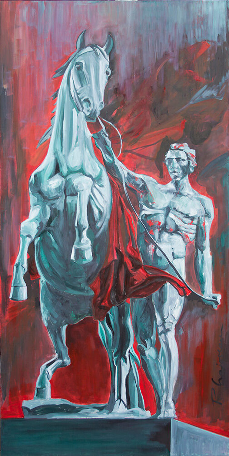 Horse Tamer Paula Craioveanu Dipinto originale in vendita