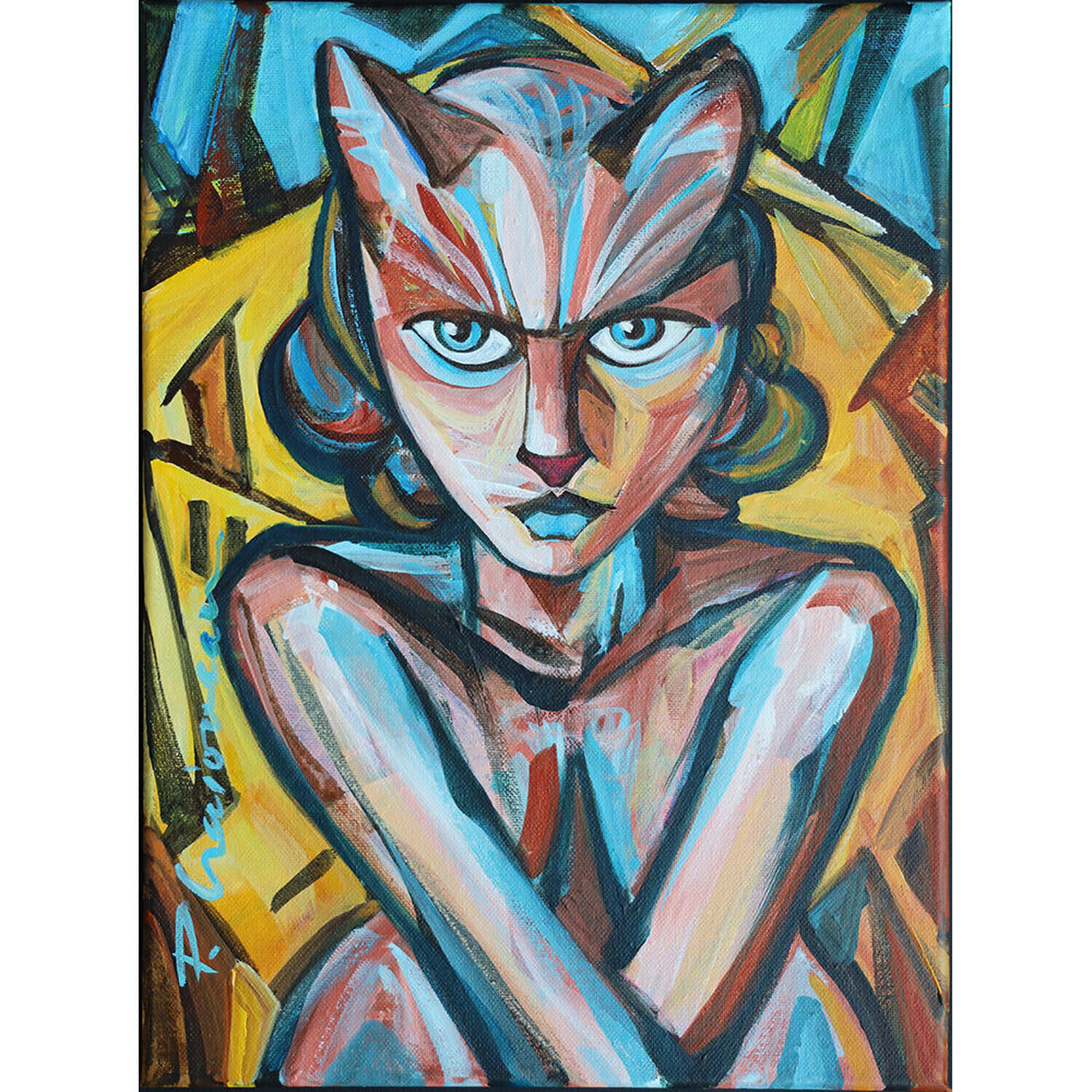 Urban Sphinx Paula Craioveanu Dipinto originale in vendita
