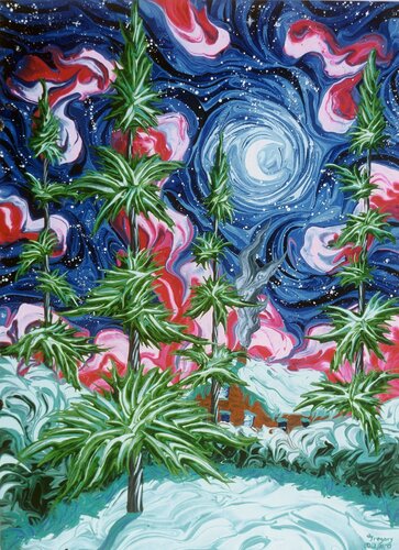 A Canadian Winter Night #4 di Gregory Horndeski, Pittura in vendita su Singulart