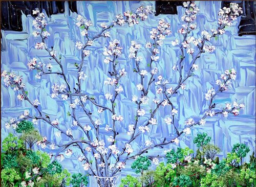 Branches of Flowering Trees in Spring de Gregory Horndeski, Pintura a la venta en Singulart