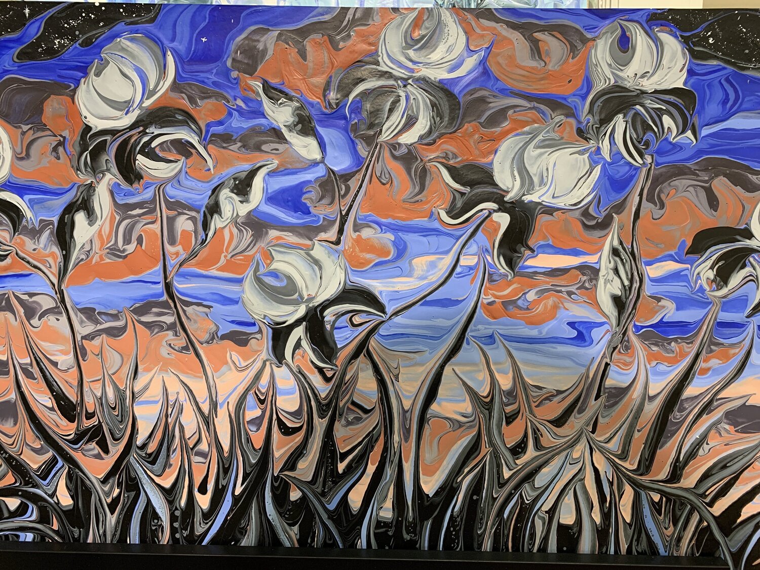 Black Irises at Dusk  (Small) Gregory Horndeski Dipinto originale in vendita
