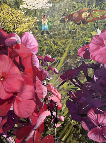 Gnome on a Limb by Marjorie Moskowitz, Painting for Sale on Singulart