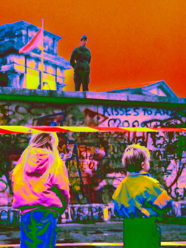 Les enfants et le soldat von CHRISTIAN GOETGHEBEUR, Fotografie kaufen auf Singulart