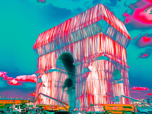 L'arc de triomphe emballé par Cristo di CHRISTIAN GOETGHEBEUR, Fotografia in vendita su Singulart