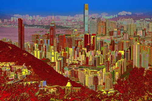 La forêt rouge de Hong Kong di CHRISTIAN GOETGHEBEUR, Fotografia in vendita su Singulart
