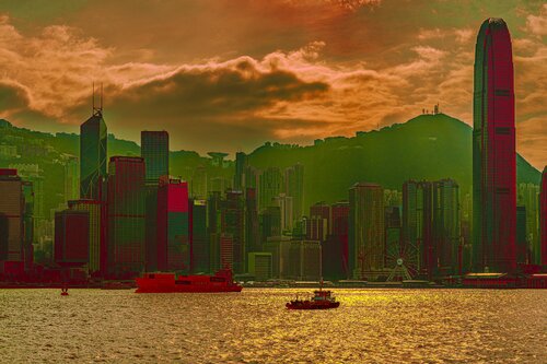 Fin de journée à Hong Kong van CHRISTIAN GOETGHEBEUR, Fotografie te koop op Singulart